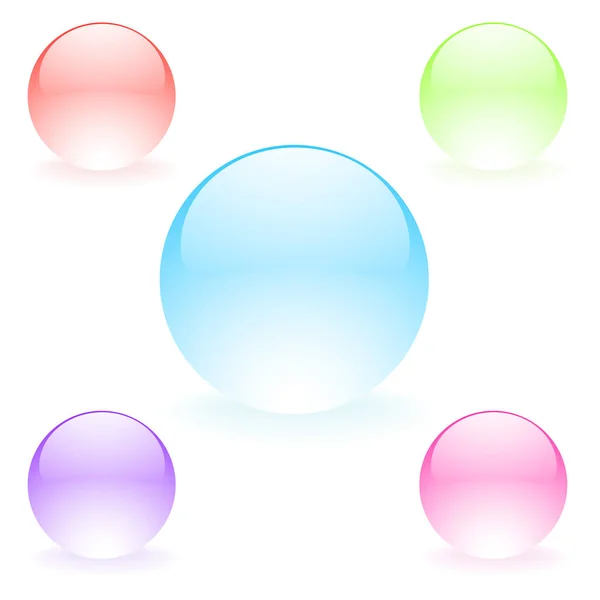 Boyutlu Kristal Sihirli Küre Renkli Kristal Küre Küresi — Stok Vektör