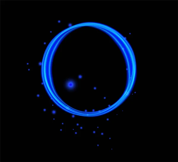 Blauer Leuchtkreis Aus Neonlicht — Stockvektor