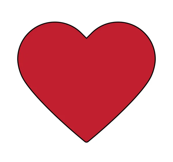 Corazón Rojo Aislado Sobre Fondo Blanco — Vector de stock