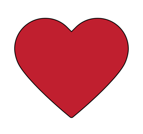 Красное сердце на белом фоне