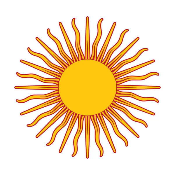 Gelb Rot Vibrierende Sonne Ikone — Stockvektor