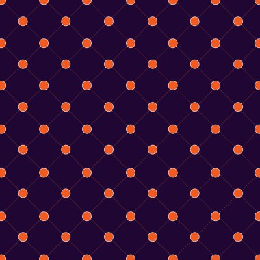 Geometrik Basit Minimalist Bağlantı Noktası Deseni. Violet ve Balkabağı Sarı Nokta Deseni