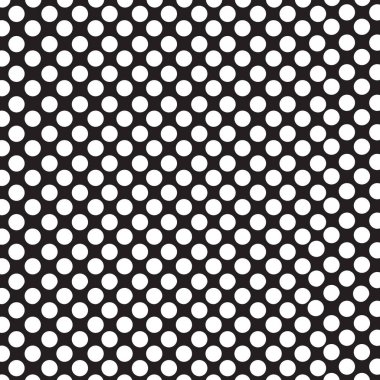 Siyah ve Beyaz Klasik Polka Dot Deseni. Siyah Arkaplanda Beyaz Polka Noktaları