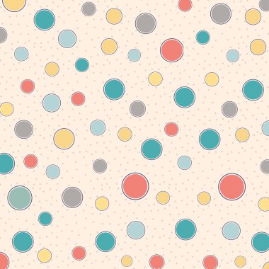 Pastel Polka nokta Retro Deseni