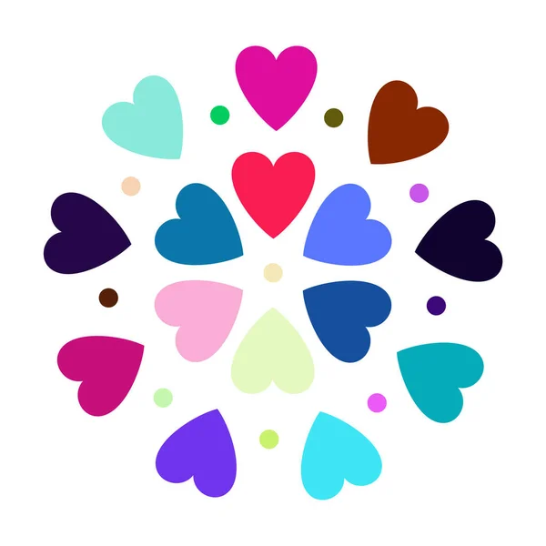 Rainbow Circle Heart Vector Illustration — Stock Vector