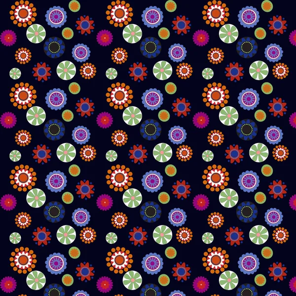 Ретро Цветок Цветочный Винтажный Текстиль — стоковый вектор