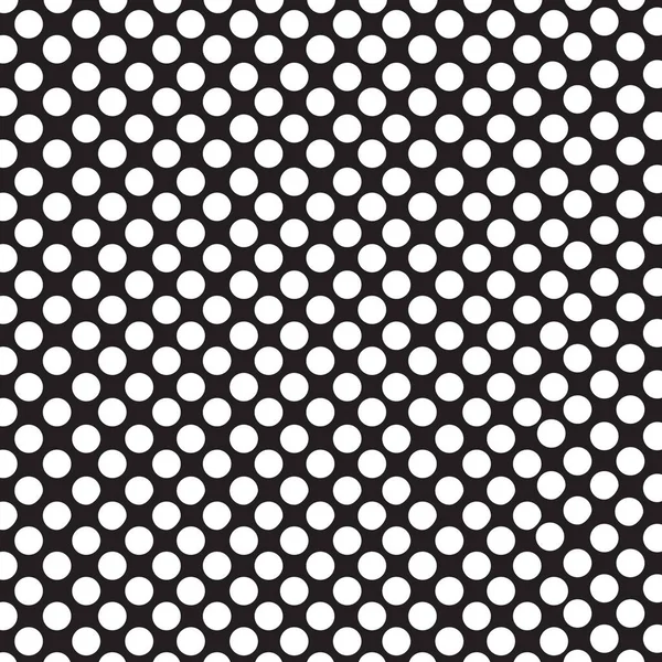 Schwarz Weiß Klassisches Polka Dot Pattern Weiße Tupfen Auf Schwarzem — Stockvektor
