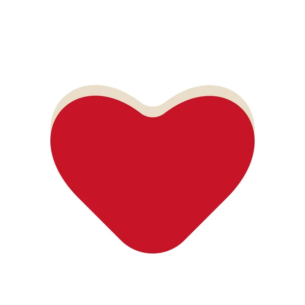 Coração Vermelho Isolado Fundo Branco Ilustração Vetor Elemento Logotipo — Vetor de Stock