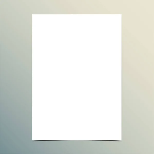 Blank White Paper Mockup Page Mockup Vector Illustration — Stock Vector