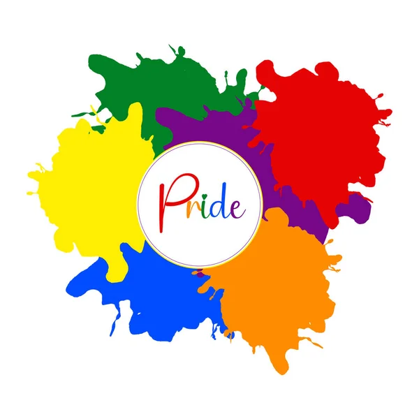 Rainbow Pride Color Splash Symbol Isolated White Background — Stock Vector
