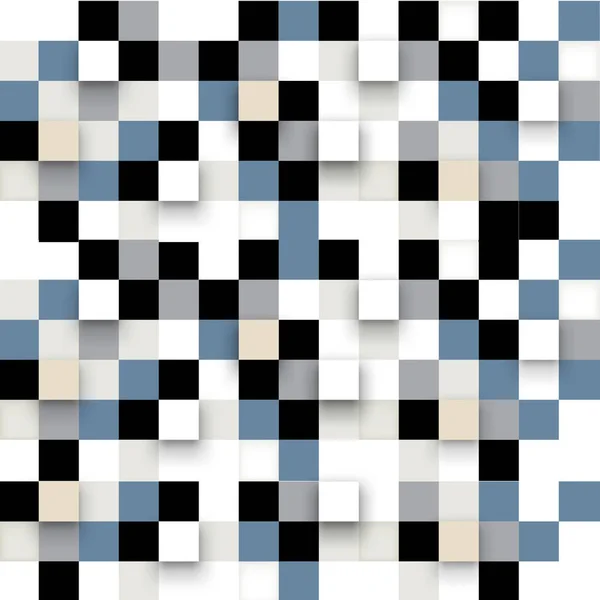 Fyrkantiga Mönster Checkered Bakgrund Abstrakta Mosaikfyrkanter — Stock vektor