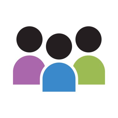 Profil Kolektif Rakamlar. Düz Stil Kullanıcı Simgesi. Üç İnsan figürü.