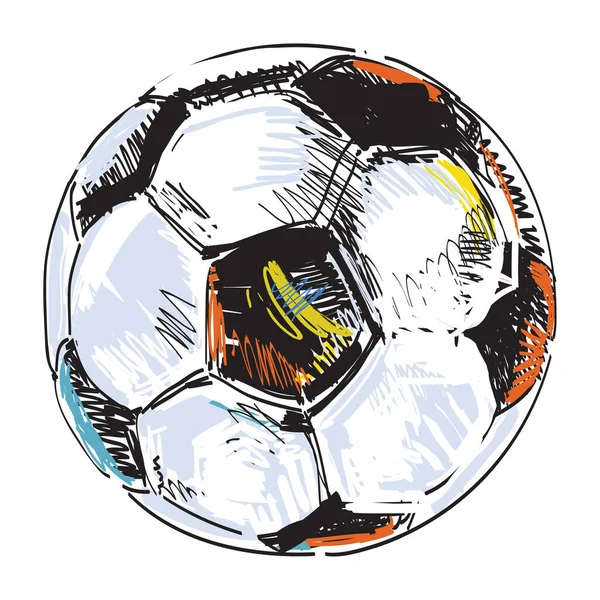 落書きスタイルで描かれたブラックサッカーフットボール — ストックベクタ