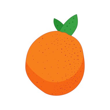 Yeşil Yaprak Vektörü İllüstrasyonlu El Çizimi Turuncusu