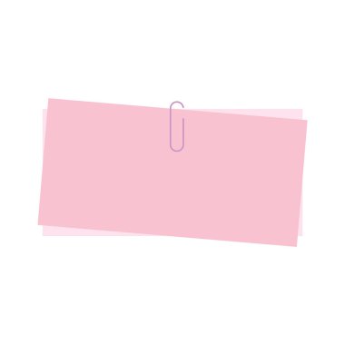 Klip Vektörü İllüstrasyonlu Pembe Kağıt Not