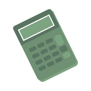 Yeşil Hesap Makinesi Simgesi Vektör İllüstrasyonu