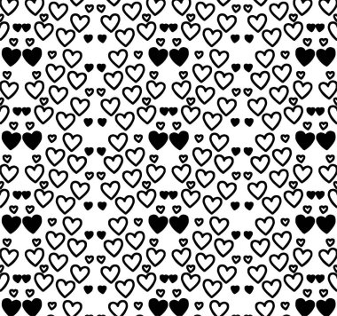 Siyah ve Beyaz Çeşit Çeşit Şekil El, Kalpler Şablon Arkaplan