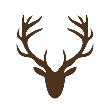Geyik Antler Simge Baş Vektörü İllüstrasyonu