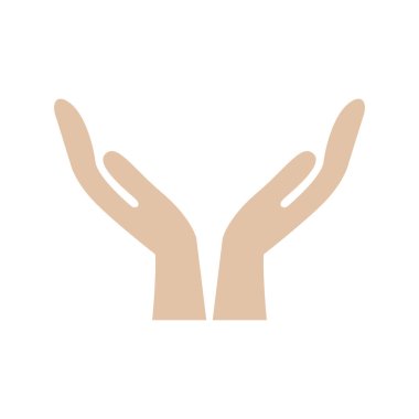 Kapaklı eller ikon vektör illüstrasyonu