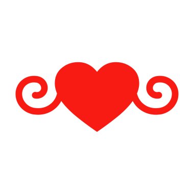 Basit kıvrımlı Kırmızı Kalp
