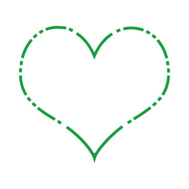 Yeşil Kırpılmış Kalp Çizgisi Çerçevesi