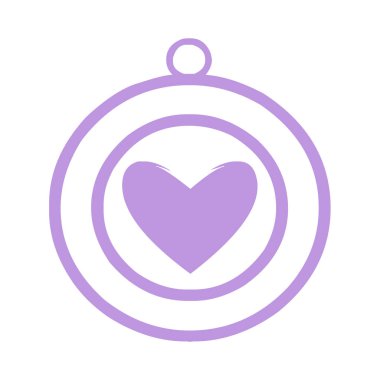 Soyut Violet Heart Madalyon Simgesi