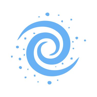 El Çizimi Soyut Mavi Girdap Dönen Simgesi