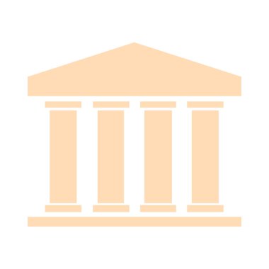 Yunan Tapınağı Simge Vektörü İllüstrasyonu