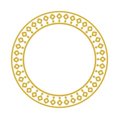 Altın Meydan ve Nokta desenli Yuvarlak Çerçeve