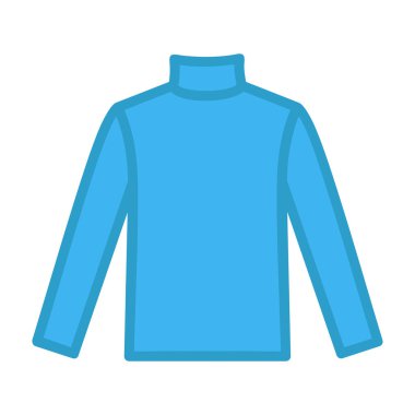 Uzun kollu balıkçı yaka Mavi Kazak Simgesi