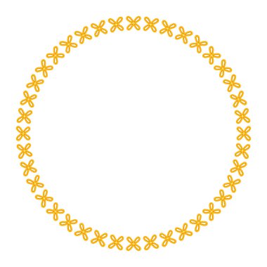 Soyut Boş Çiçek Yuvarlak Nakış Çerçeve Sınırı