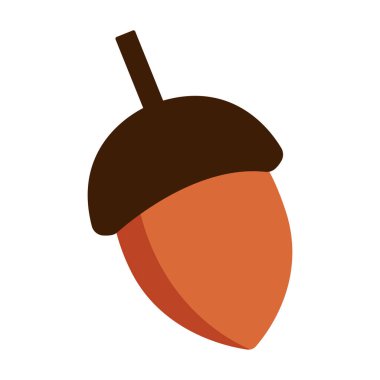 Kahverengi Meşe Palamudu Simgesi Vektör İllüstrasyonu