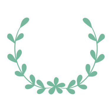 Yeşil Yaprak Laurel Çelenk Çizimi