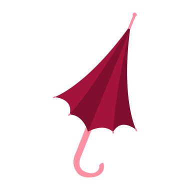 Eğri Saplı Şemsiye Çizgi Film Simgesi