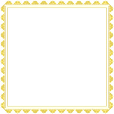Altın Dekoratif Retro Stili Kare Dantel Çerçeve Kenarı
