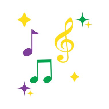Parlak Aksanlı Mardi Gras Müzik Notaları