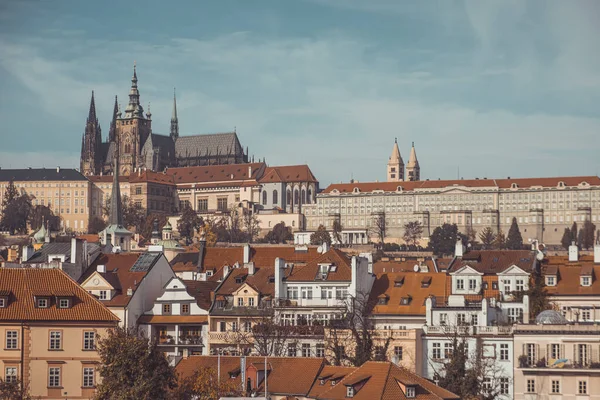 Utsikt Över Hradcani Ser Från Den Fantastiska Karlsbron Centrala Prag — Stockfoto