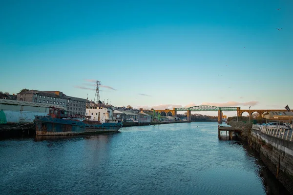 Amazing Boyne Viadukt Drogheda Spænder Floden Boyne Tidlige Aftentimer Smuk - Stock-foto