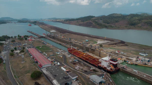 Pedro Miguel Verrouille Panama Célèbre Raccourci Canal Amérique Centrale Navires — Photo