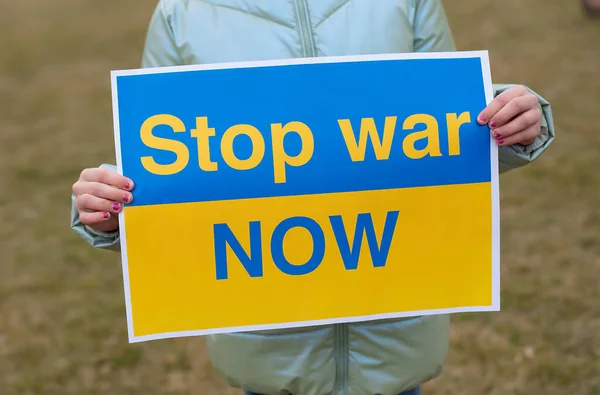 Board No war, Stop war. No war with Ukraine. Ukrainian geopolitics globe crisis.