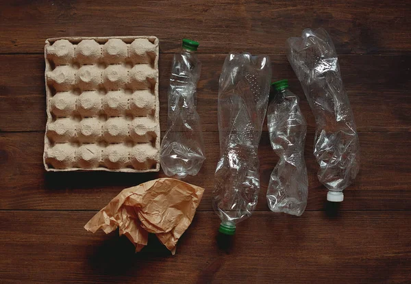Basura Reciclable Compuesta Plástico Papel — Foto de Stock