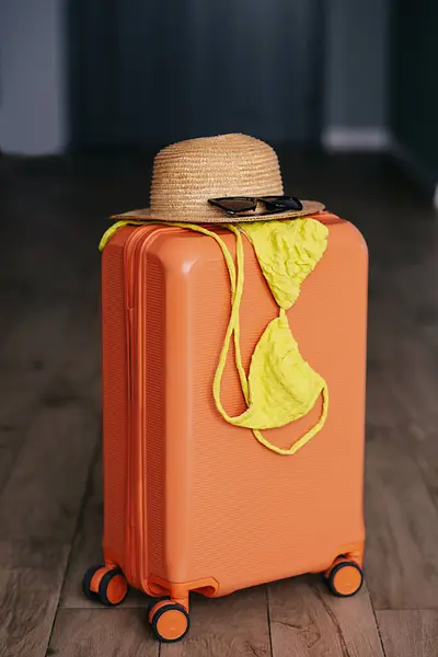 手提箱 暑假概念 旅行箱 图库照片