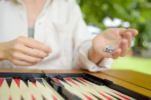 Bir tavla oyununun detaylarını zar ile kapat