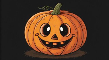 Siyah arkaplanda cadılar bayramı kabağı