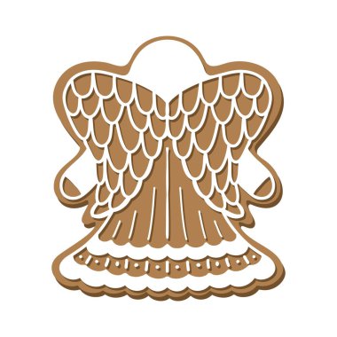 Zencefilli kek, bayram kurabiyesi. Düz vektör illüstrasyonuName