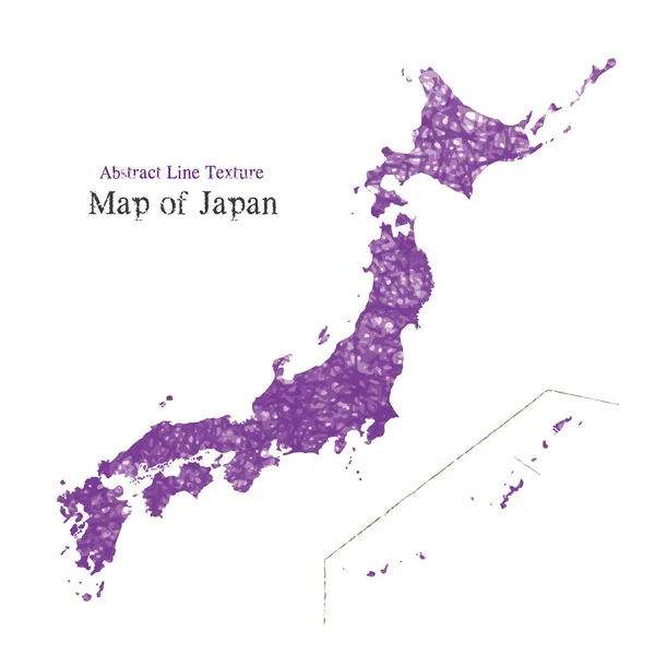 Japonya Haritası Soyut Çizgi Dokusu Eylem Çizgisi Dokusu — Stok Vektör
