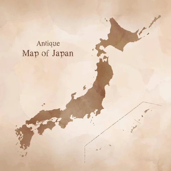 Karta Över Japan Antik Akvarellstruktur — Stock vektor