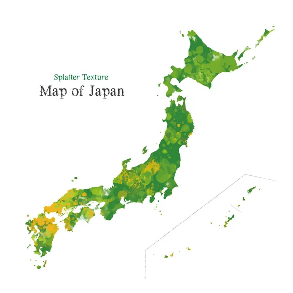 Mappa Giappone Vernice Schizzi Texture — Vettoriale Stock