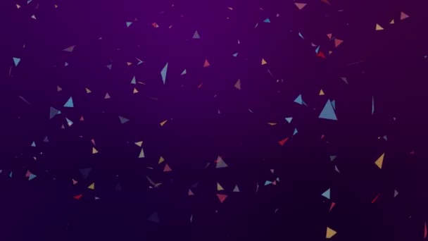 Фоновая Анимация Красочных Маленьких Треугольников Летящих Вниз Неба Экран Вращается — стоковое видео