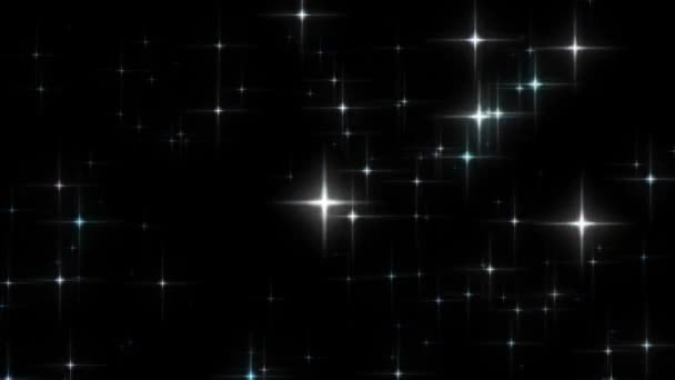 Csillagok Mozgó Animációja Csillogva Forogva Mint Egy Planetárium — Stock videók